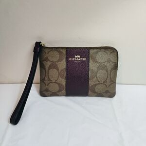 Coach Brown and Purple Wristlet